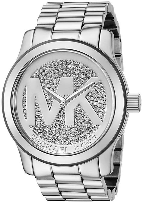 silver with diamonds michael kors watch|michael kors runway watch silver.